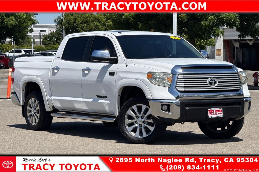 Super White 2015 Toyota Tundra Limited CrewMax 5.7L Pickup Truck 4X2 6-Speed Automatic Overdrive