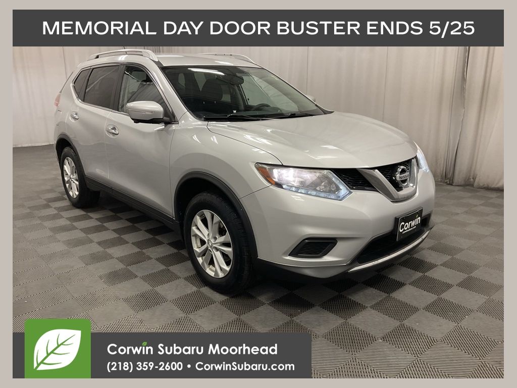 Brilliant Silver 2015 Nissan Rogue SV AWD SUV / Crossover All-Wheel Drive Continuously Variable Transmission