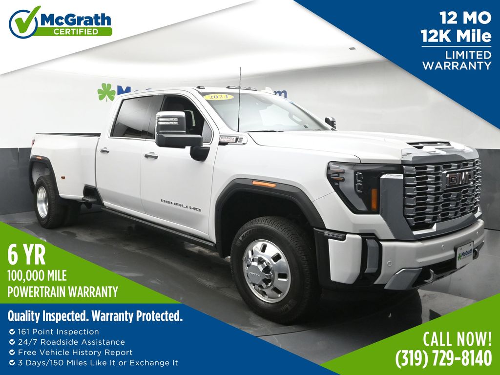 White Frost Tricoat 2024 GMC Sierra 3500HD Denali Crew Cab 4WD Pickup Truck Four-Wheel Drive Automatic