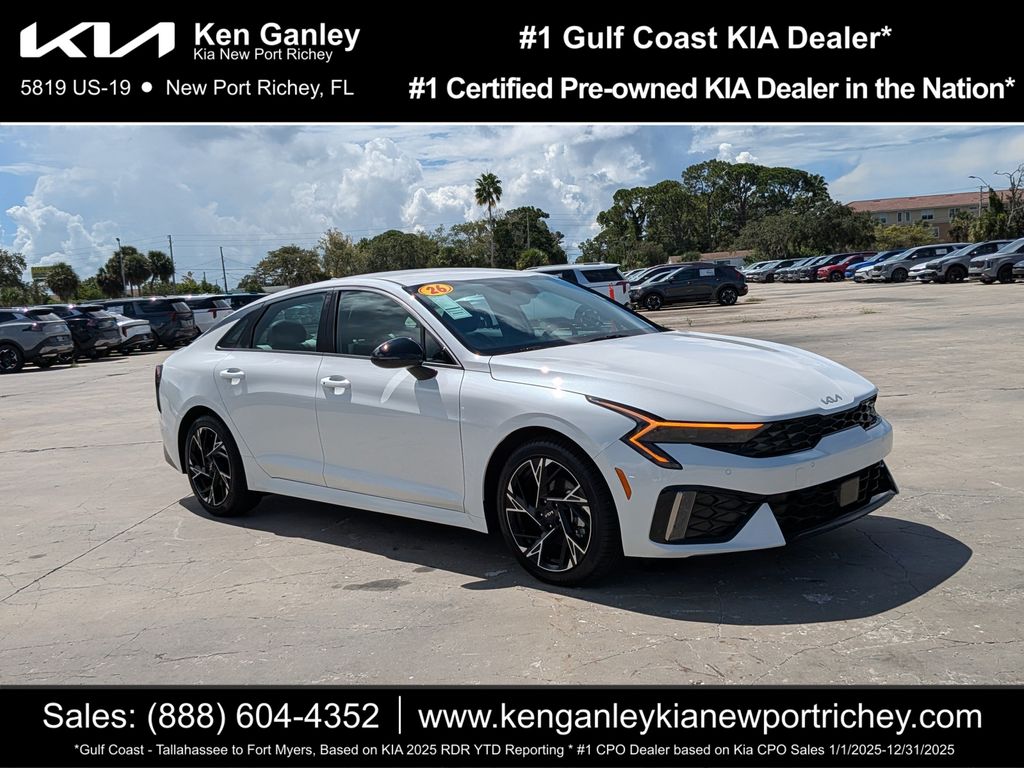 Snow White Pearl 2026 Kia K5 Sedan Front-Wheel Drive 8-Speed Automatic