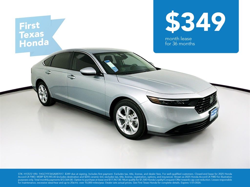 New Car 2025 Honda Accord  Lx For Sale Under $30,000 In Austin, Texas