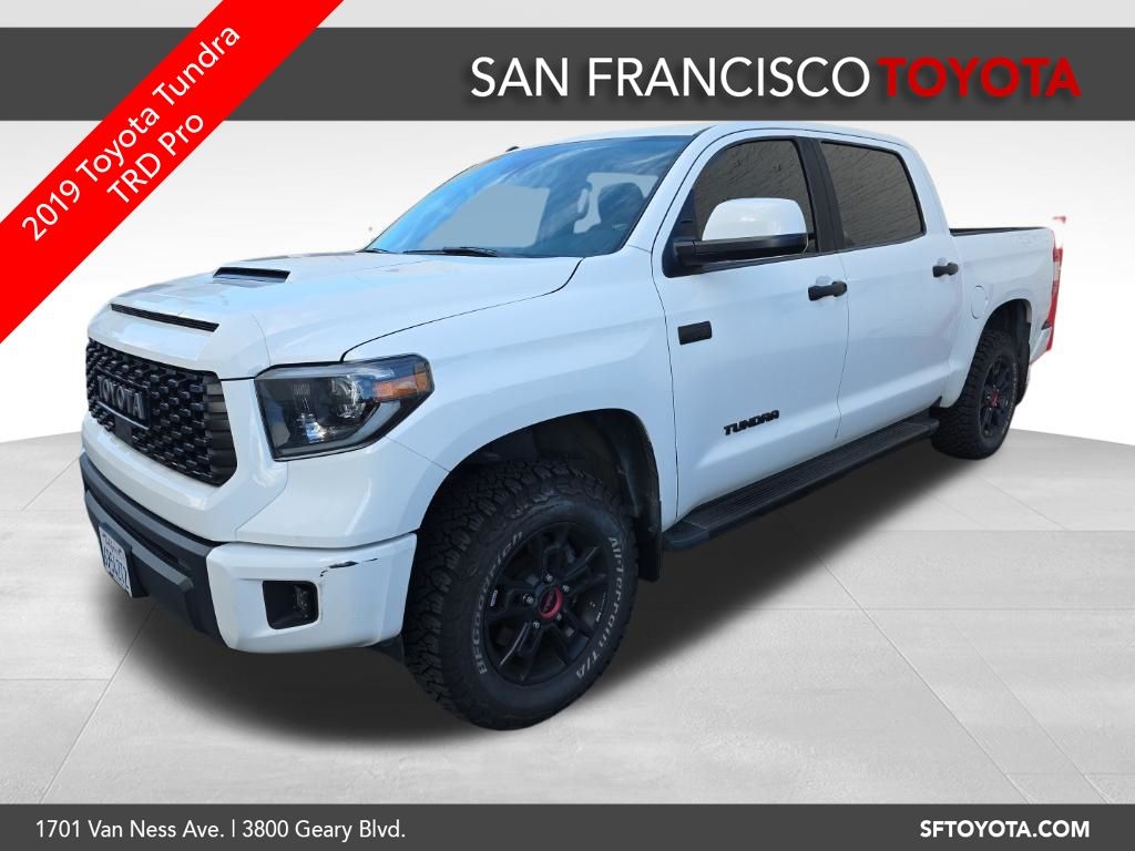 Super White 2019 Toyota Tundra TRD Pro CrewMax 5.7L 4WD Pickup Truck Four-Wheel Drive 6-Speed Automatic