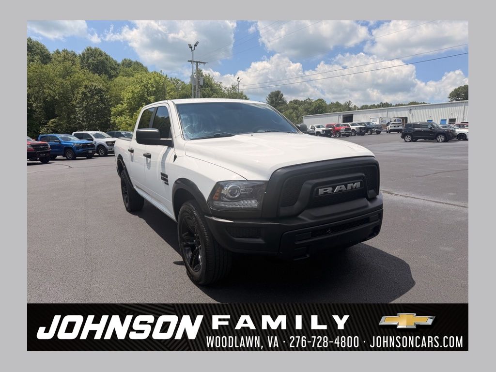 Bright White Clearcoat 2024 RAM 1500 Classic Warlock Crew Cab 4WD Pickup Truck Four-Wheel Drive 8-Speed Automatic