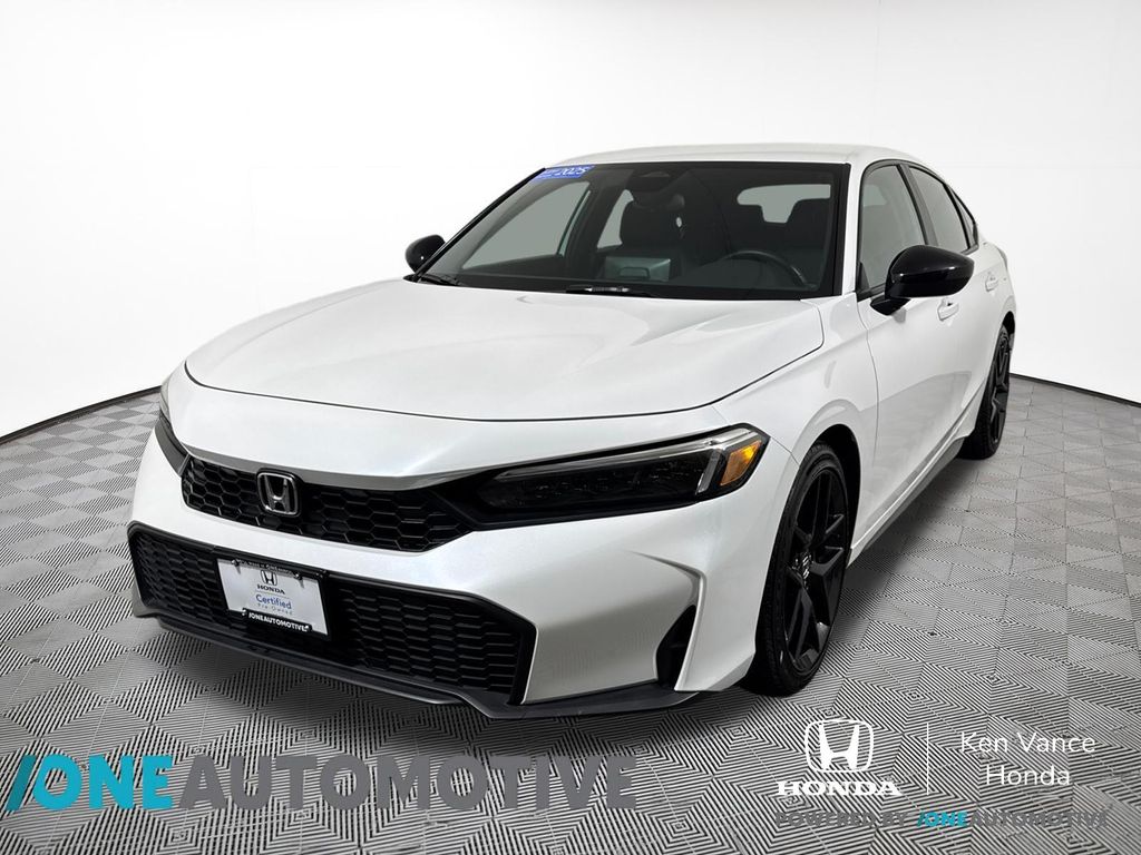 White 2025 Honda Civic Hatchback Hatchback Front-Wheel Drive Continuously Variable Transmission