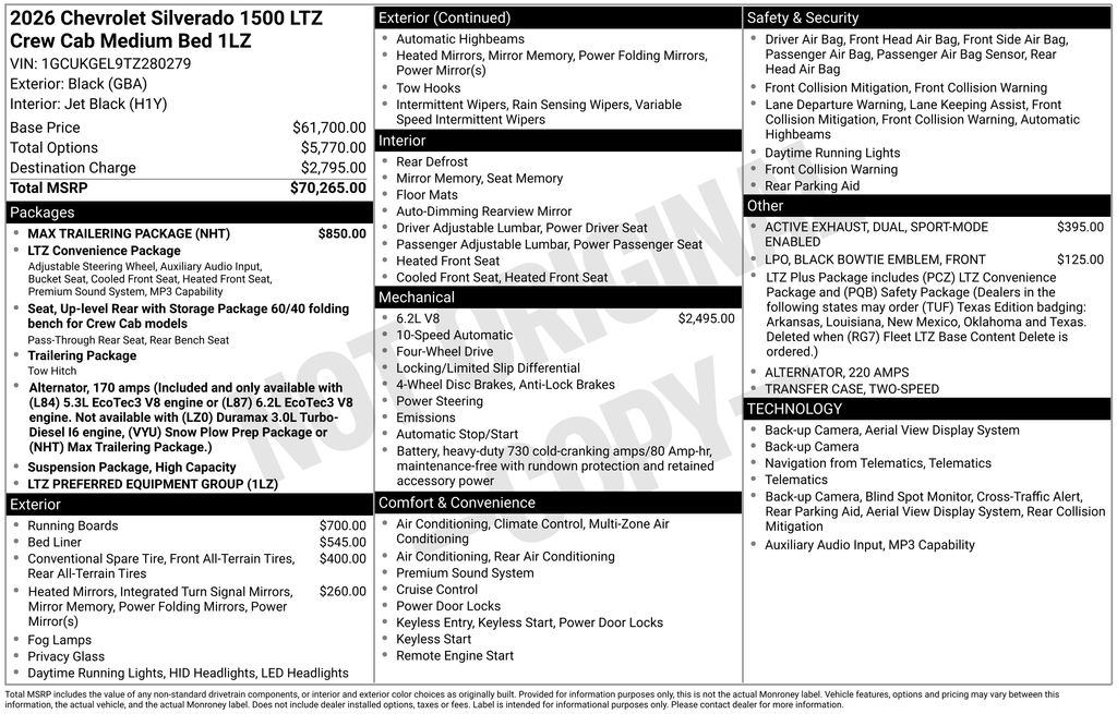 2026 Chevrolet Silverado 1500 LTZ Black at Carlisle Cadillac Buick GMC