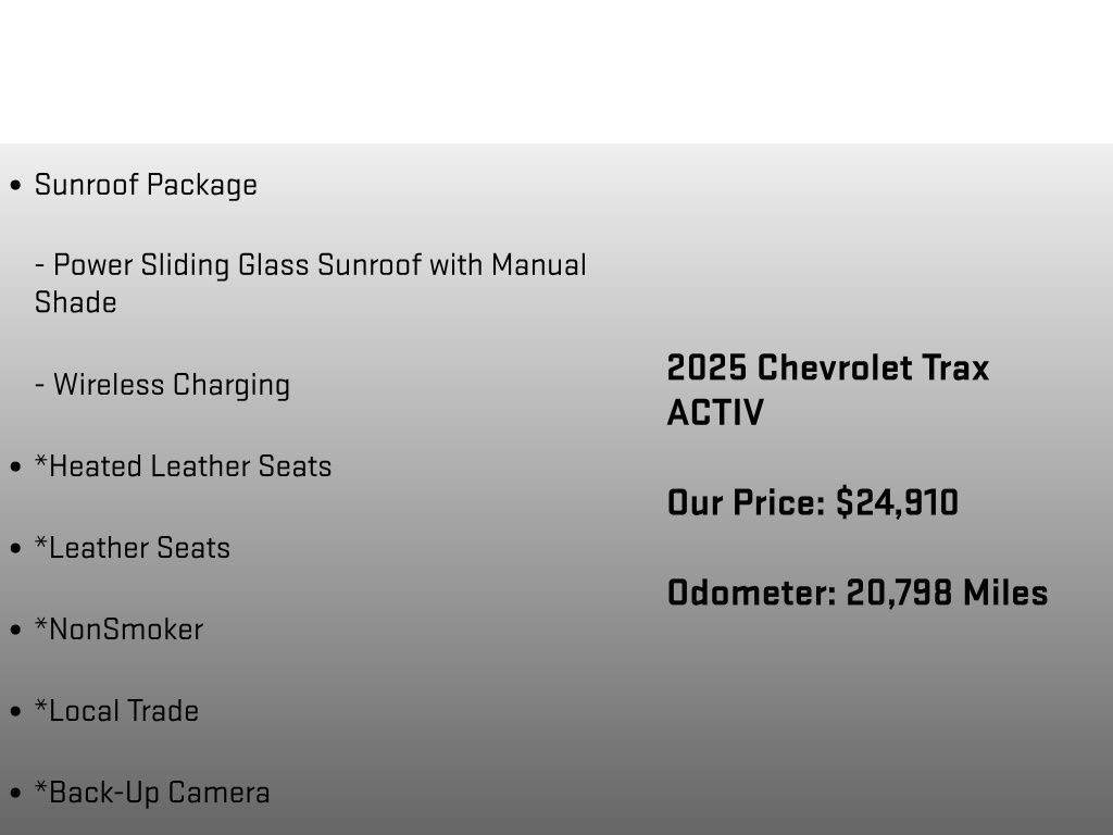 2025 Chevrolet Trax ACTIV Black at John Sisson Motors