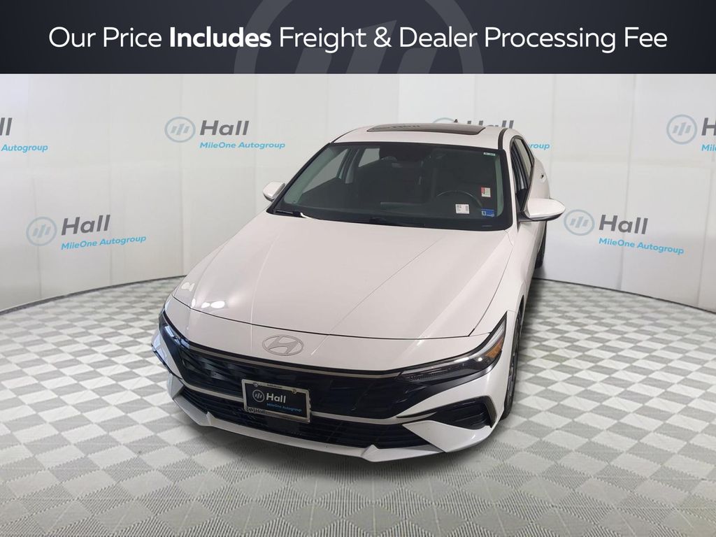 Serenity White 2024 Hyundai Elantra Sedan Front-Wheel Drive Continuously Variable Transmission