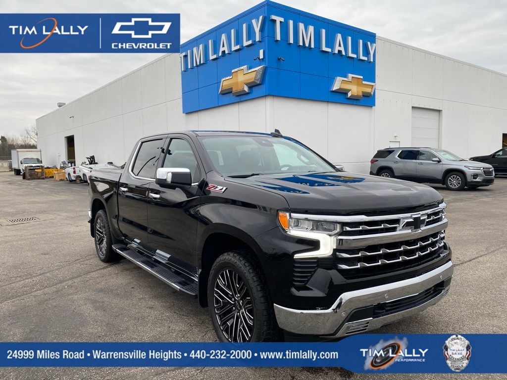 Black 2023 Chevrolet Silverado 1500 LTZ Crew Cab 4WD Pickup Truck Four-Wheel Drive Automatic