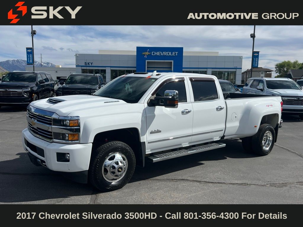 Summit White 2017 Chevrolet Silverado 3500HD High Country Crew Cab 4WD Pickup Truck Four-Wheel Drive 6-Speed Automatic