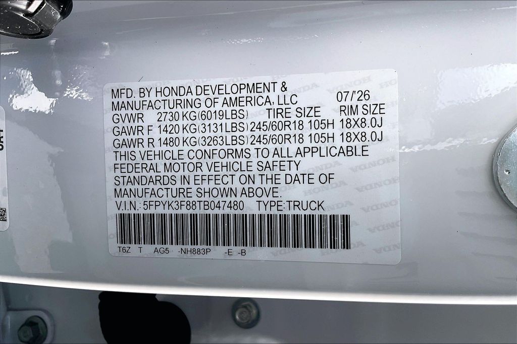 New 2026 Honda Ridgeline Truck
