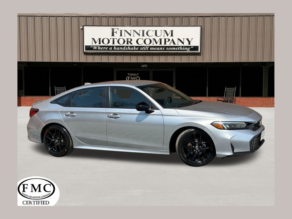 Solar Silver Metallic 2025 Honda Civic Sport FWD Sedan Front-Wheel Drive Continuously Variable Transmission