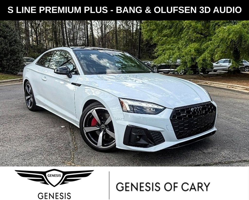 Glacier White 2023 Audi A5 quattro Premium Plus S Line 45 TFSI Coupe AWD Coupe All-Wheel Drive 7-Speed Automatic