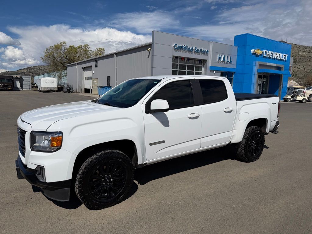 Summit White 2022 GMC Canyon Elevation Crew Cab 4WD Pickup Truck Four-Wheel Drive 8-Speed Automatic