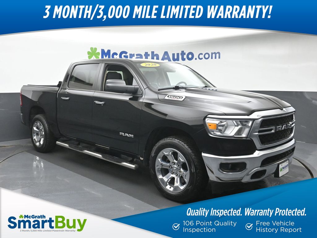 Diamond Black Crystal Pearlcoat 2020 RAM 1500 Big Horn Crew Cab 4WD Pickup Truck Four-Wheel Drive 8-Speed Automatic