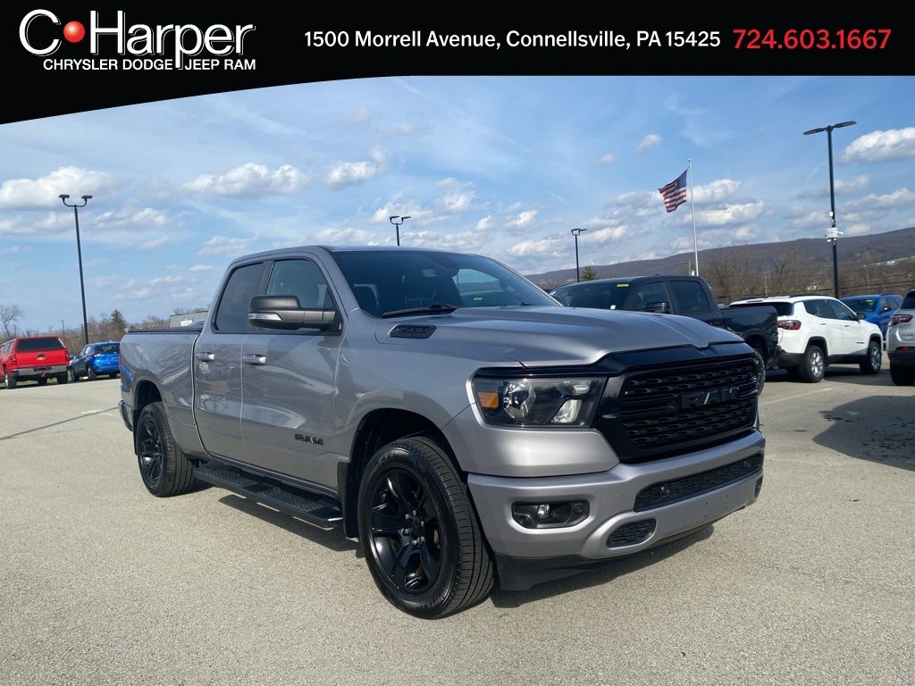 Billet Silver Metallic Clearcoat 2022 RAM 1500 Big Horn Quad Cab 4WD Pickup Truck Four-Wheel Drive 8-Speed Automatic