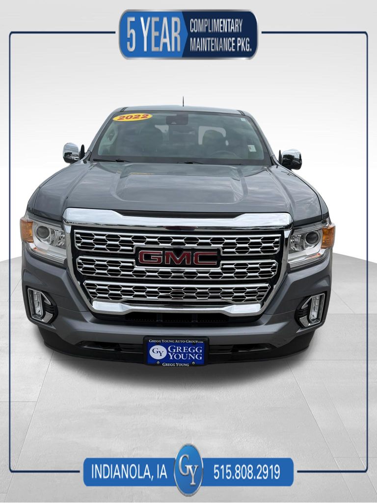 Gray (Satin Steel Metallic) 2022 GMC Canyon Pickup Truck Four-Wheel Drive 8-Speed Automatic