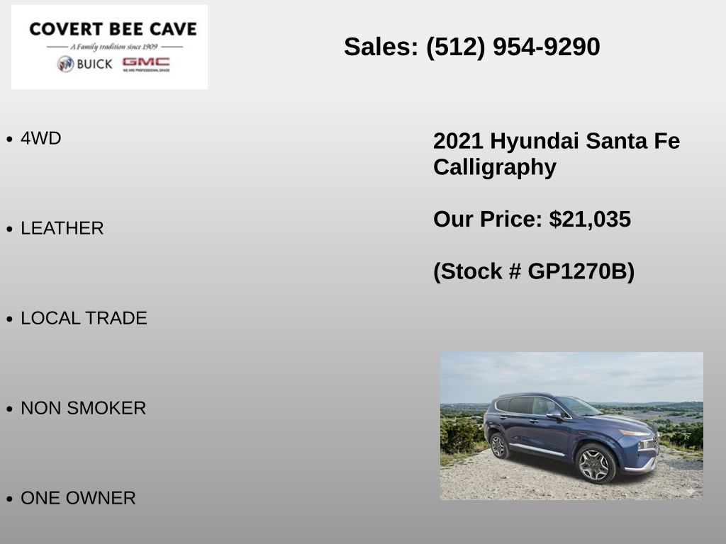 Used Car 2021 Hyundai Santa Fe  Calligraphy For Sale Under $25,000 In Austin, Texas