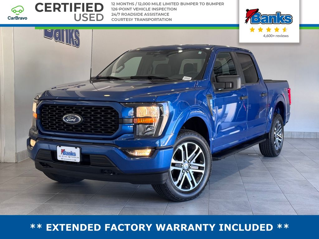 Atlas Blue Metallic 2023 Ford F-150 XL SuperCrew 4WD Pickup Truck Four-Wheel Drive Automatic