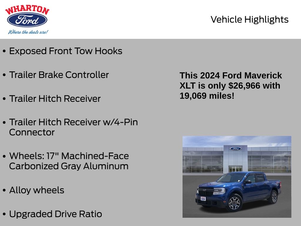 2024 Ford Maverick XLT Blue at Wharton Ford