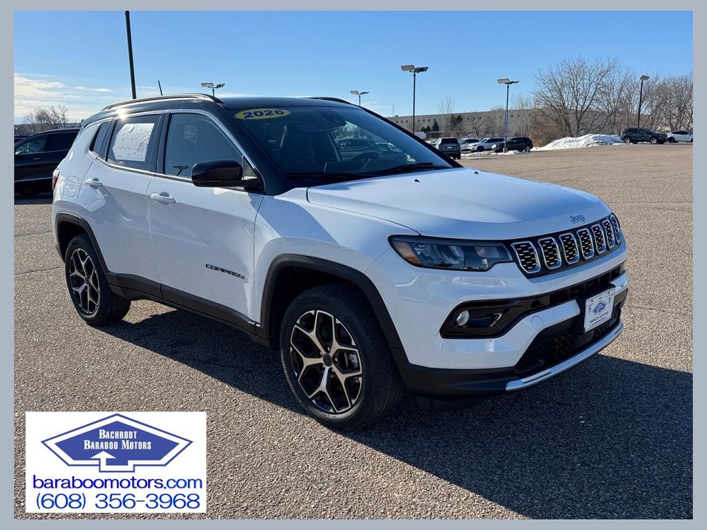 bright white clearcoat 2026 Jeep Compass Limited 4WD SUV / Crossover Four-Wheel Drive 8-Speed Automatic