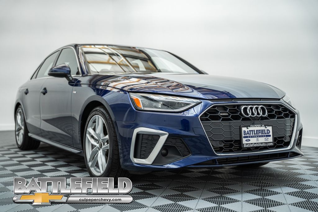 Navarra Blue Metallic 2024 Audi A4 quattro Premium Plus S Line 45 TFSI AWD Sedan All-Wheel Drive 7-Speed Automatic