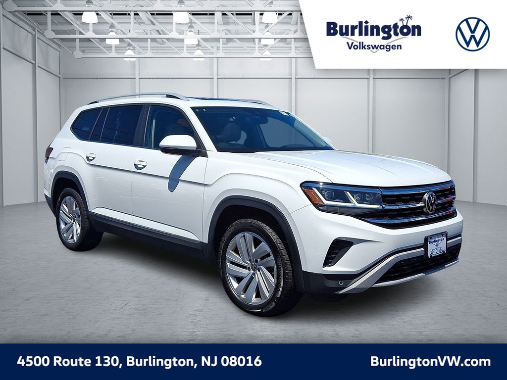 Pure White 2021 Volkswagen Atlas SUV / Crossover All-Wheel Drive 8-Speed Automatic