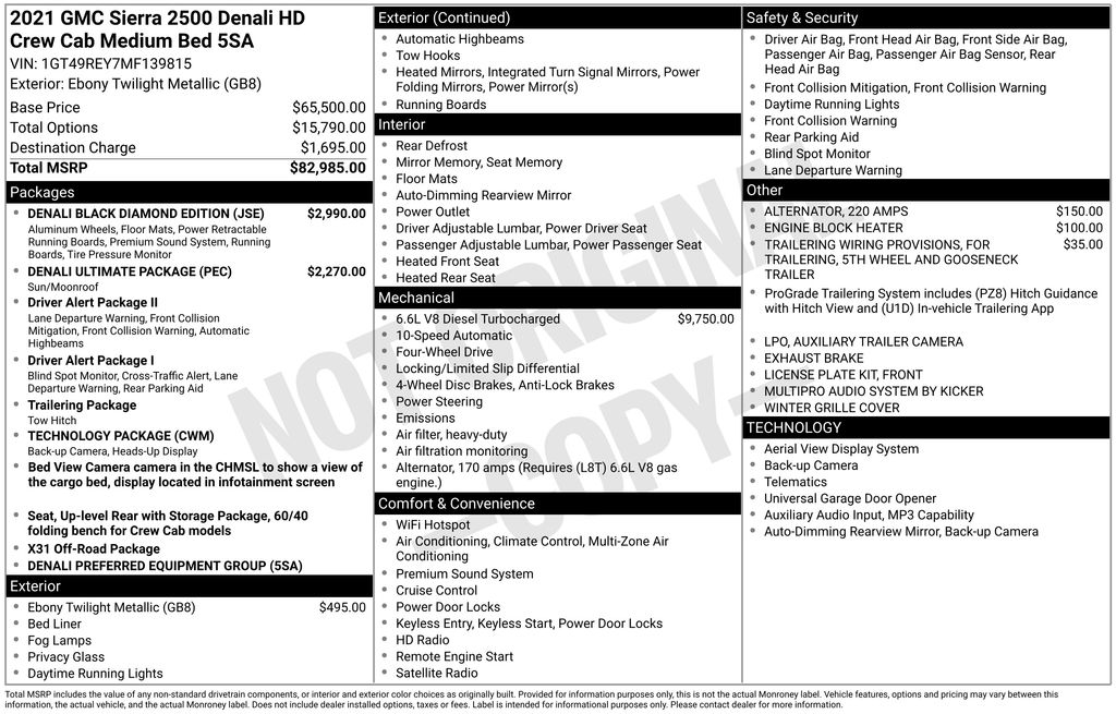 Used Car 2021 Gmc Sierra 2500hd  Denali For Sale Under $70,000 In Austin, Texas