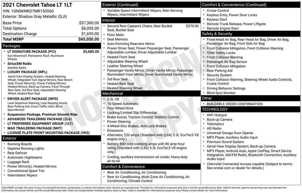 Used 2021 Chevrolet Tahoe SUV