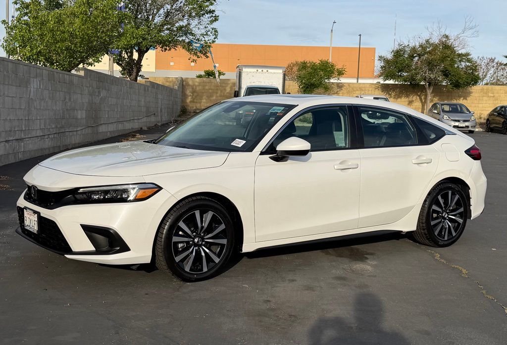 Platinum White Pearl 2024 Honda Civic Hatchback EX-L FWD Hatchback Front-Wheel Drive Continuously Variable Transmission