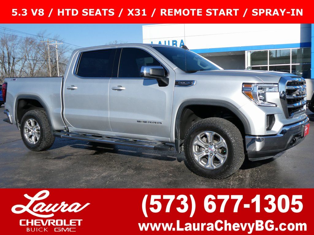 Quicksilver Metallic 2021 GMC Sierra 1500 SLE Crew Cab 4WD Pickup Truck Four-Wheel Drive 8-Speed Automatic