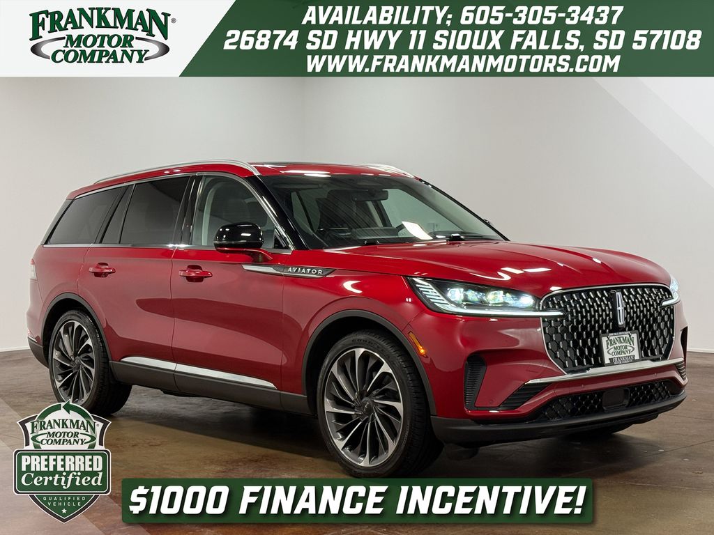 Red Carpet Metallic Tinted Clearcoat 2025 Lincoln Aviator Reserve AWD SUV / Crossover All-Wheel Drive Automatic