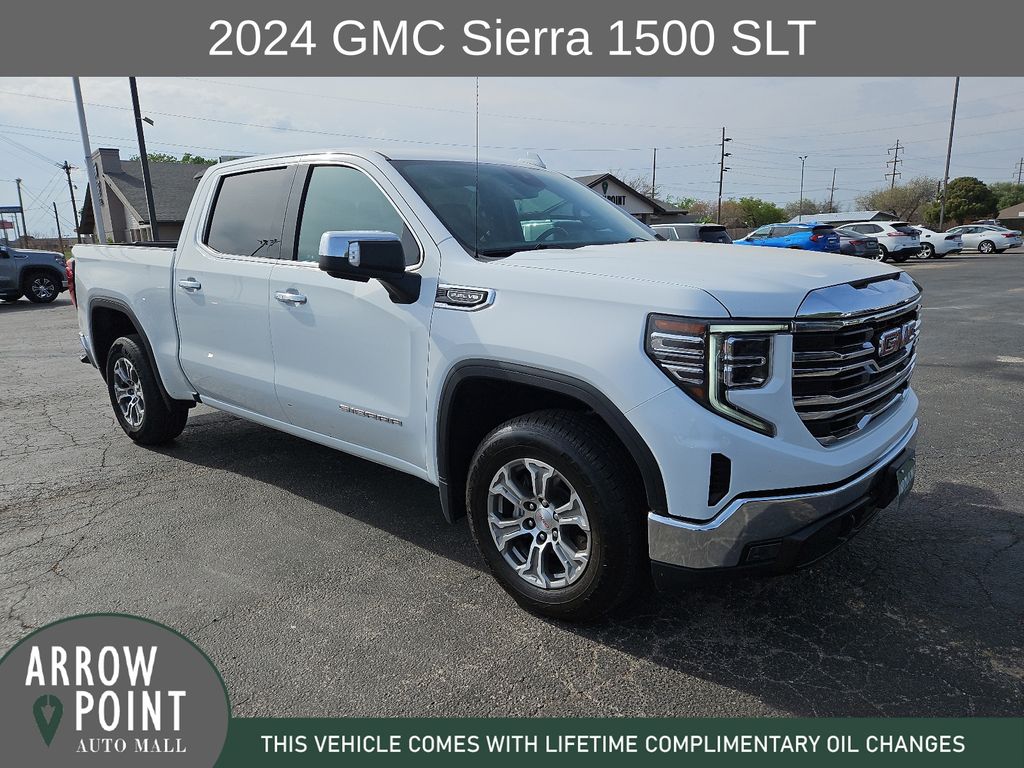 Summit White 2024 GMC Sierra 1500 SLT Crew Cab RWD Pickup Truck 4X2 Automatic