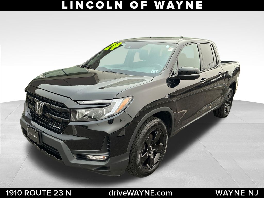 Crystal Black Pearl 2024 Honda Ridgeline Pickup Truck All-Wheel Drive 9-Speed Automatic