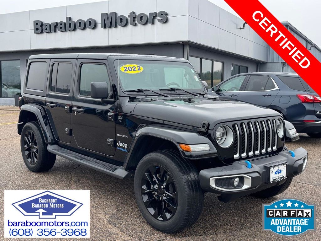 Black Clearcoat 2022 Jeep Wrangler 4xe Sahara 4WD SUV / Crossover Four-Wheel Drive 8-Speed Automatic