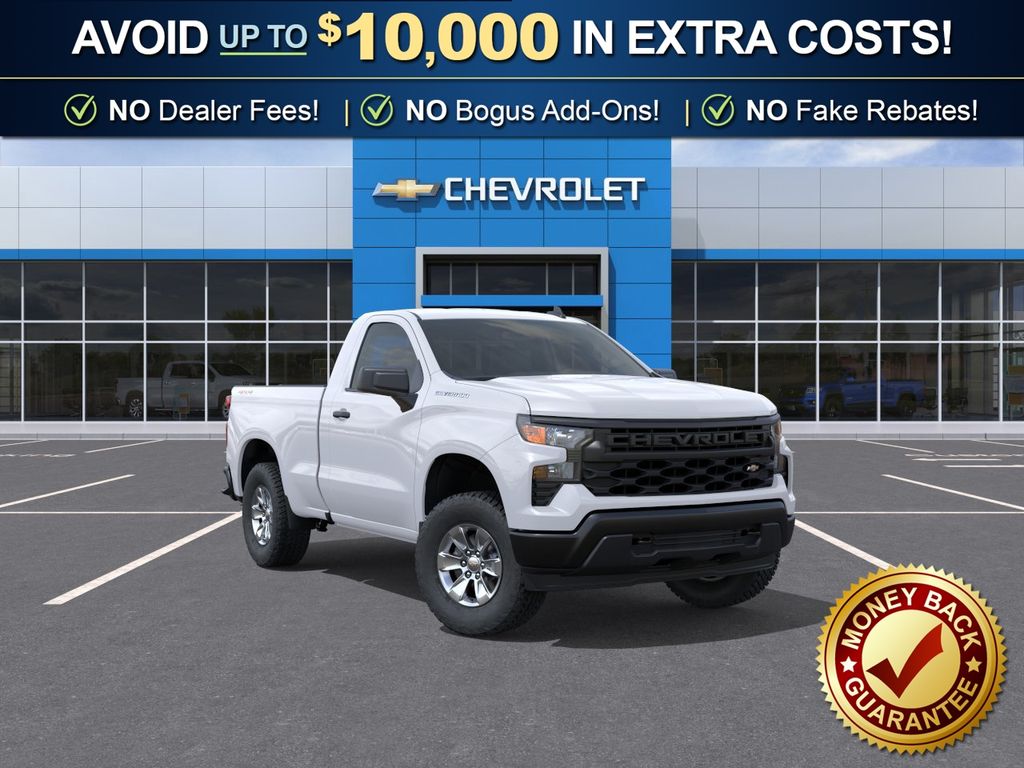 Summit White 2025 Chevrolet Silverado 1500 Pickup Truck Four-Wheel Drive 8-Speed Automatic