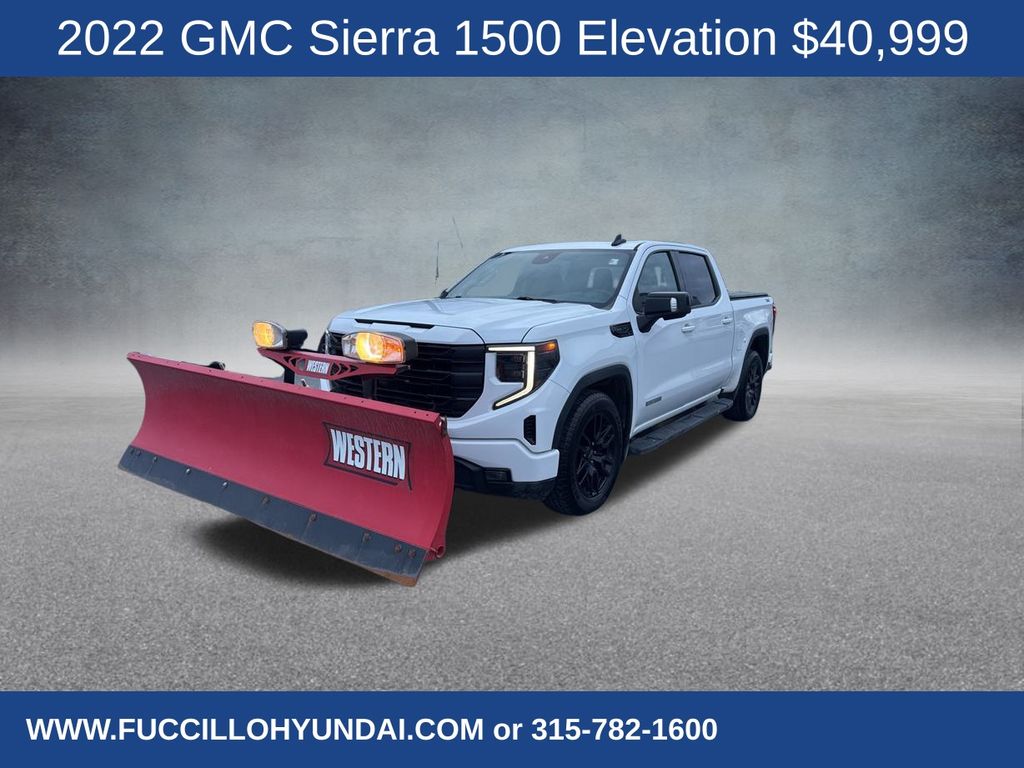 Summit White 2022 GMC Sierra 1500 Elevation Crew Cab 4WD Pickup Truck Four-Wheel Drive Automatic