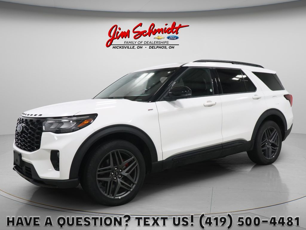Star White Metallic Tri-Coat 2025 Ford Explorer SUV / Crossover All-Wheel Drive Automatic