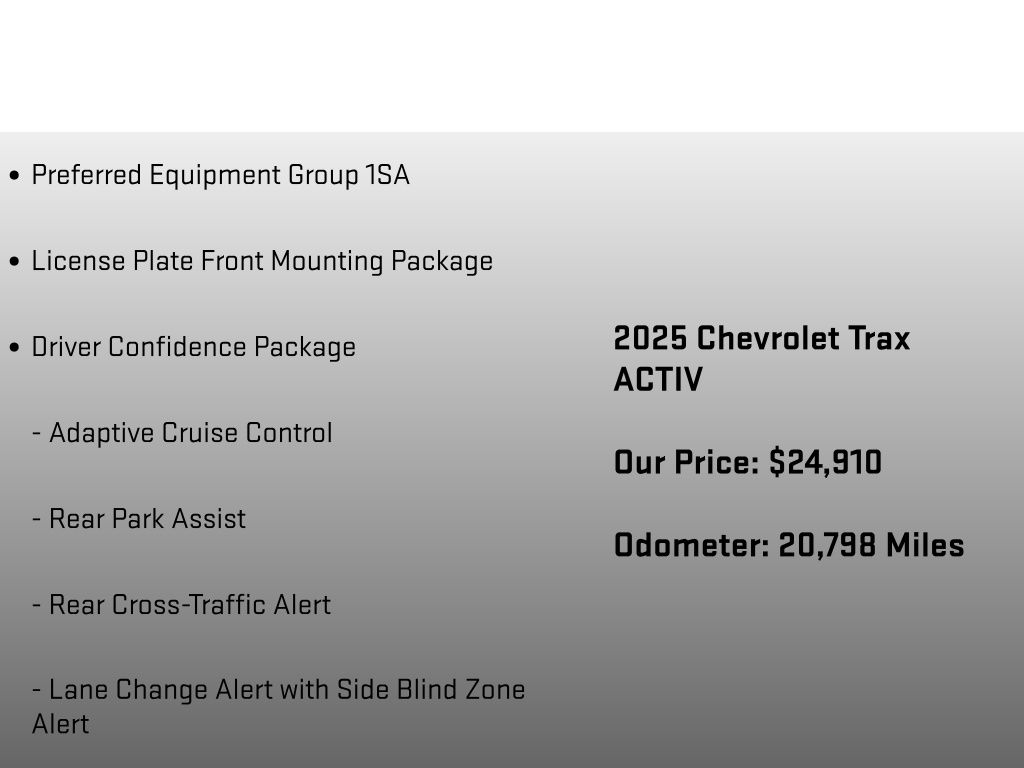 2025 Chevrolet Trax ACTIV Black at John Sisson Motors