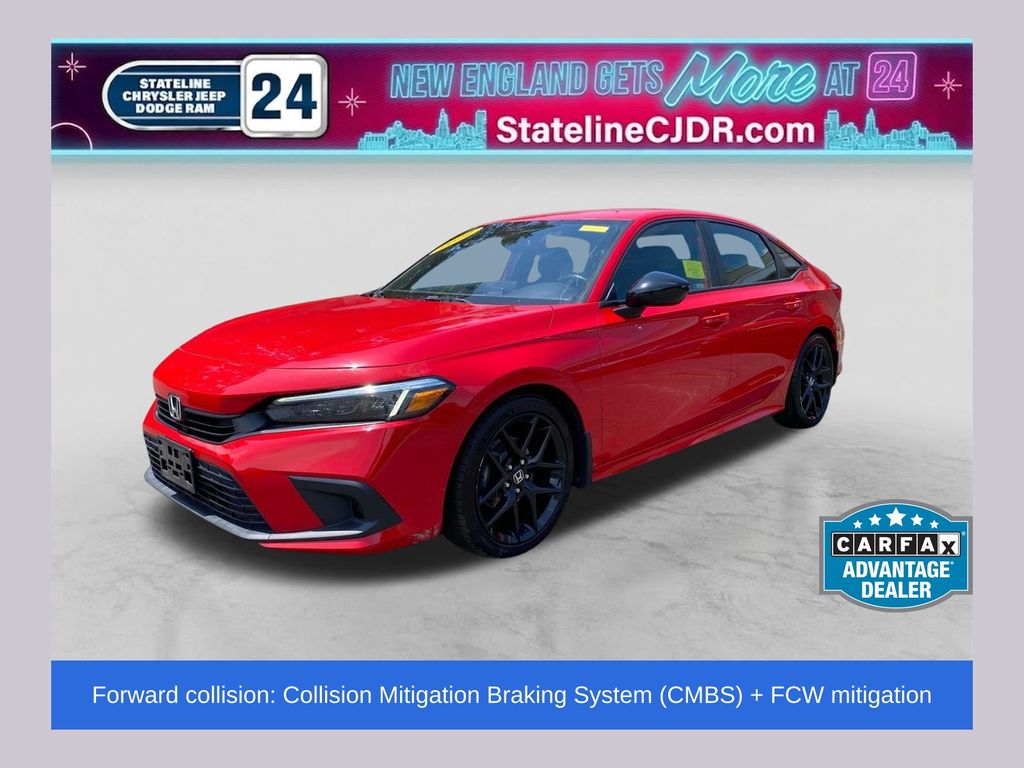 Rallye Red 2022 Honda Civic Sedan Front-Wheel Drive Continuously Variable Transmission