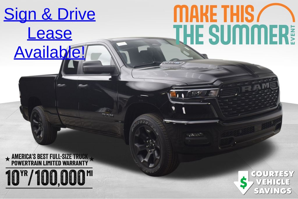 Diamond Black Crystal Pearlcoat 2026 RAM 1500 Express Quad Cab 4WD Pickup Truck Four-Wheel Drive 8-Speed Automatic