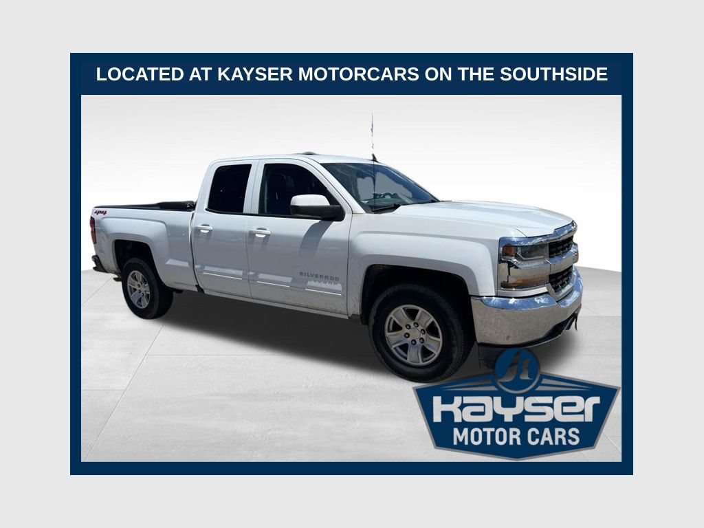 Silver Ice Metallic 2019 Chevrolet Silverado 1500 LT Double Cab 4WD Pickup Truck Four-Wheel Drive 6-Speed Automatic Overdrive