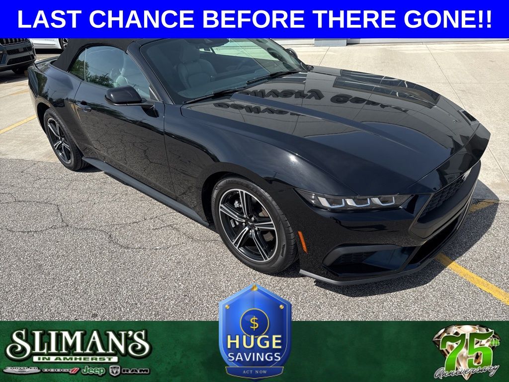 Shadow Black 2024 Ford Mustang Convertible Rear-Wheel Drive Automatic