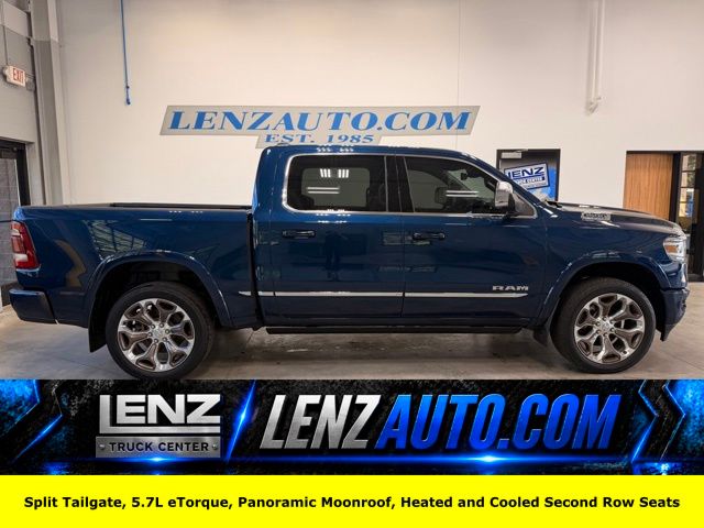 Patriot Blue Pearlcoat 2024 RAM 1500 Limited Crew Cab 4WD Pickup Truck Four-Wheel Drive 8-Speed Automatic