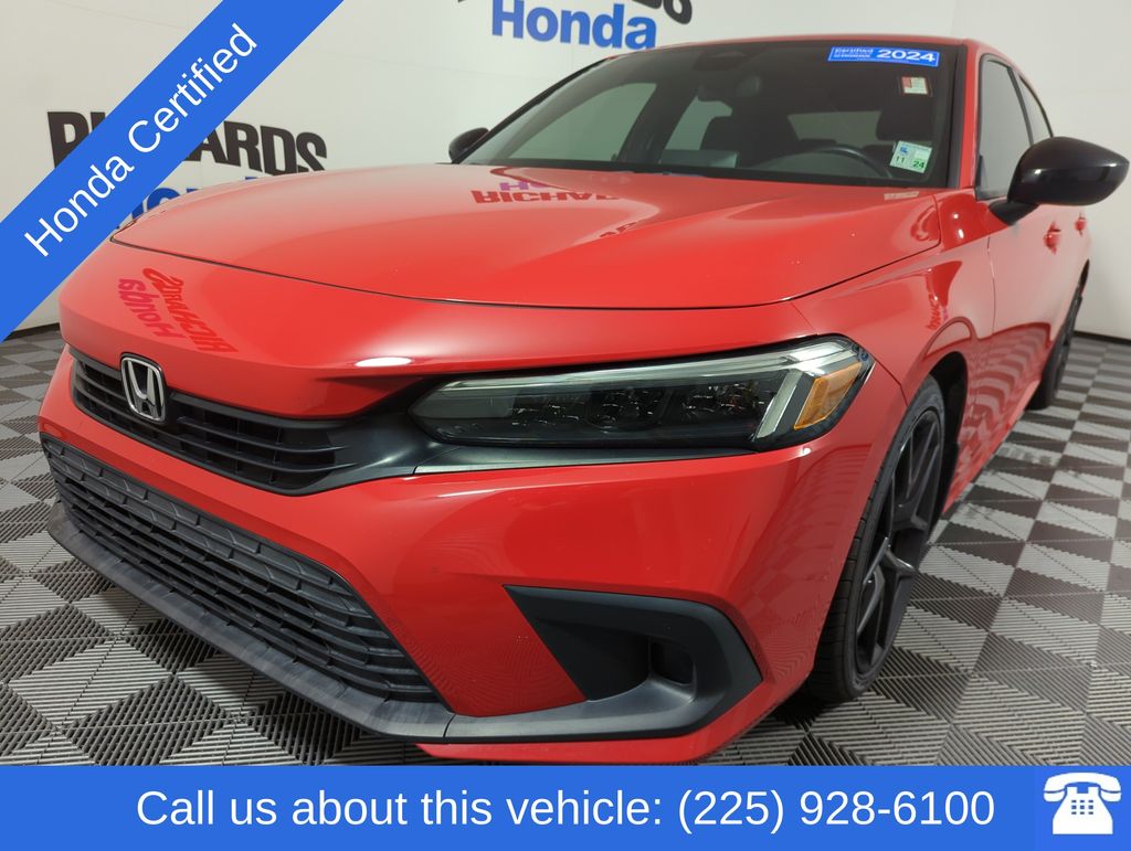 Rallye Red 2024 Honda Civic Sedan Front-Wheel Drive Continuously Variable Transmission