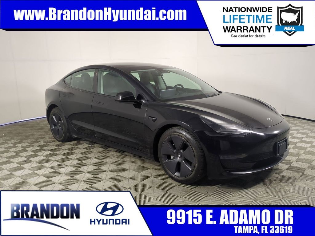 Solid Black 2023 Tesla Model 3 RWD Sedan Rear-Wheel Drive 1-Speed Automatic