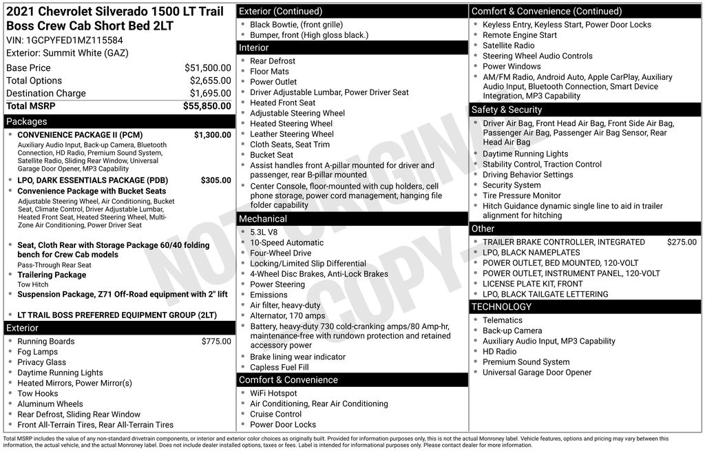 2021 Chevrolet Silverado 1500 LT Trail Boss White at Bob Mills Chevrolet