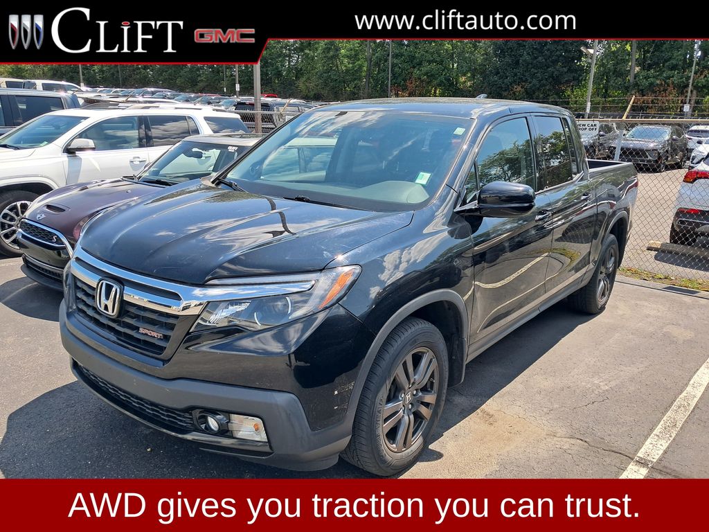 Black 2017 Honda Ridgeline Pickup Truck All-Wheel Drive 6-Speed Automatic