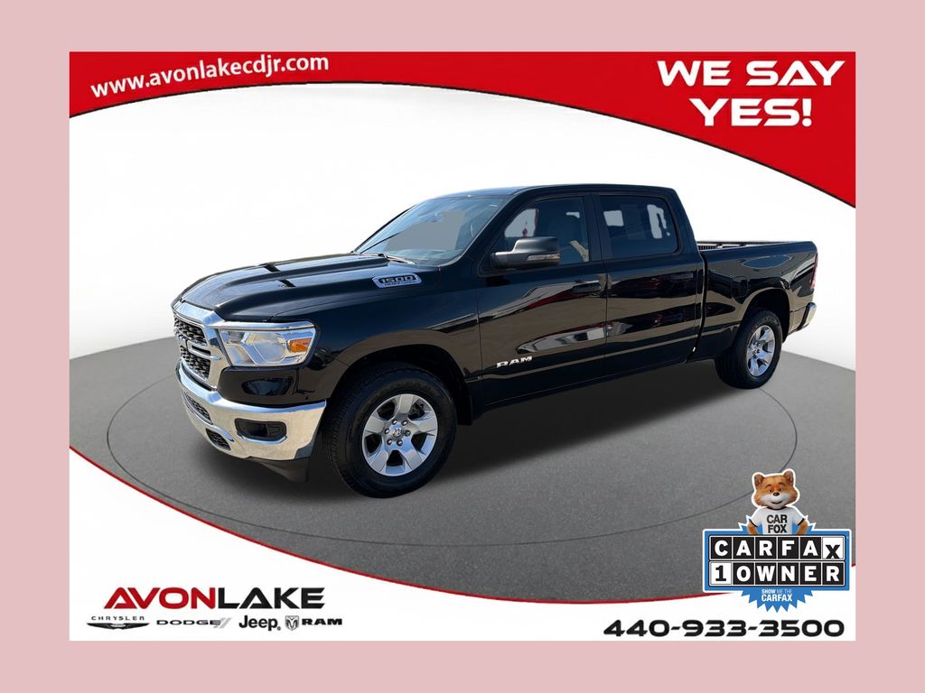 Diamond Black Crystal Pearlcoat 2024 RAM 1500 Big Horn Crew Cab 4WD Pickup Truck Four-Wheel Drive 8-Speed Automatic