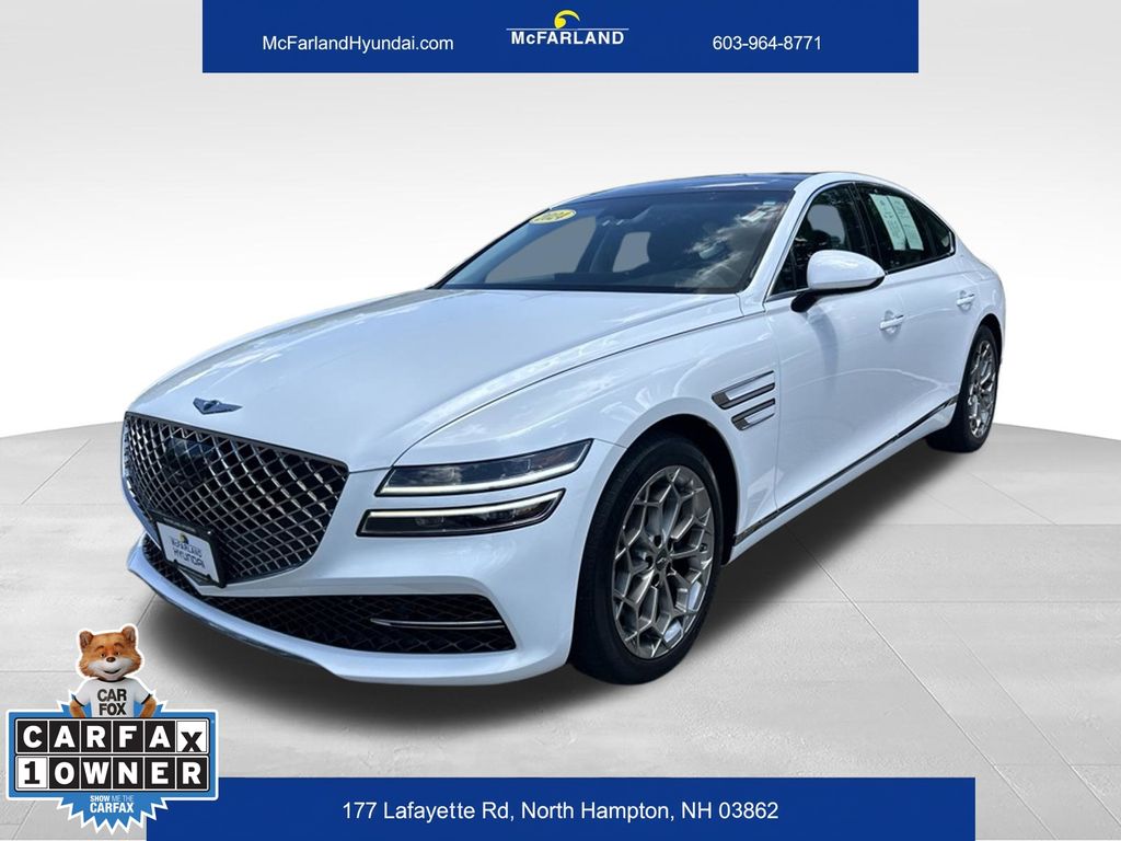 Uyuni White 2024 Genesis G80 Sedan All-Wheel Drive 8-Speed Automatic