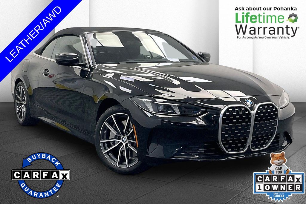 Black Sapphire Metallic 2025 BMW 4 Series Convertible All-Wheel Drive 8-Speed Automatic